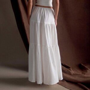 Jacinda Cotton Maxi Skirt - White